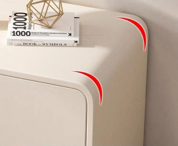 Noptiera din MDF si piele Elsa Cream - imagine 3