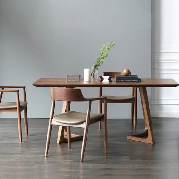 Masa dining dreptunghiulara TERRA Walnut 160x80x75 cm - imagine 2