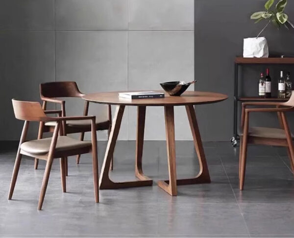 Masa rotunda dining din lemn masiv TERRA WALNUT 100x100x75 cm - imagine 6