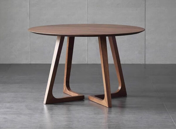 Masa rotunda dining din lemn masiv TERRA WALNUT 100x100x75 cm - imagine 5