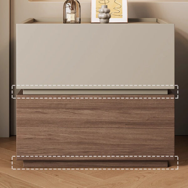 Noptiera lemn Blocka modulara 40x40x23.5 cm Walnut - imagine 2