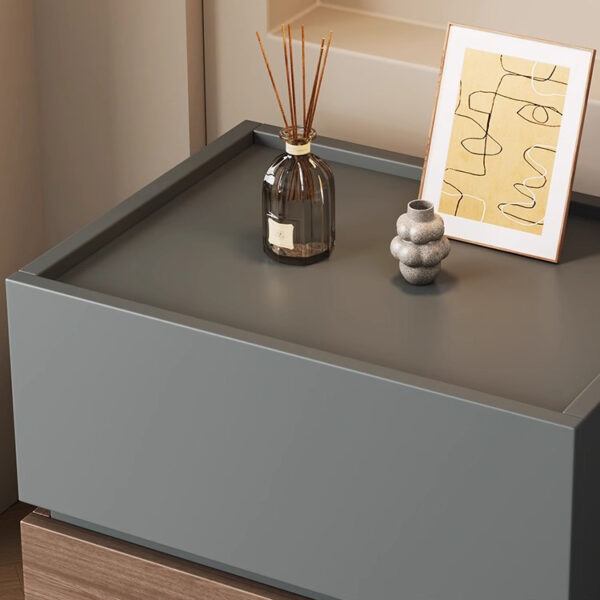 Noptiera lemn Blocka modulara 40x40x23.5 cm Khaki - imagine 2