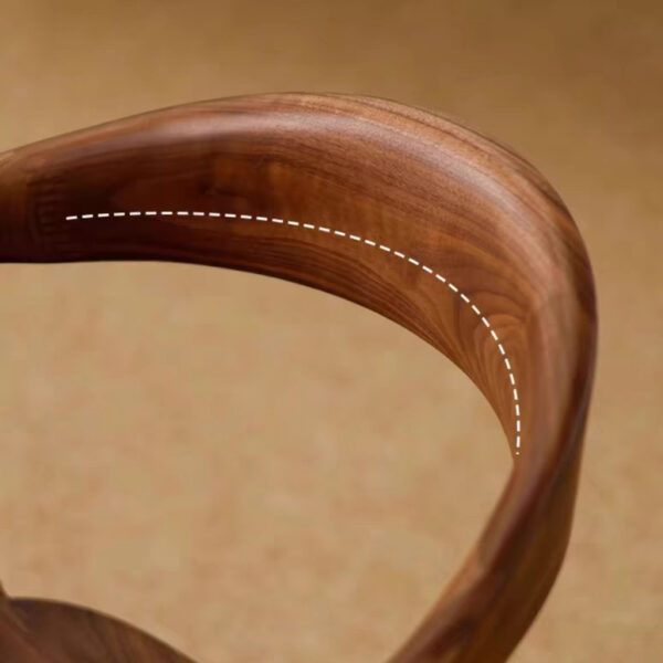 Scaun dining din lemn cu șezut tapițat Zen Walnut - imagine 4