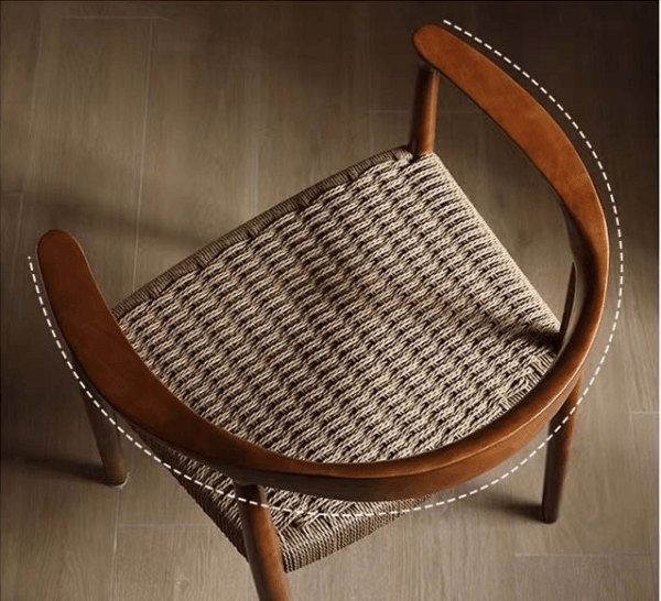 Scaun dining cu șezut împletit Nordic Wood Walnut - imagine 3