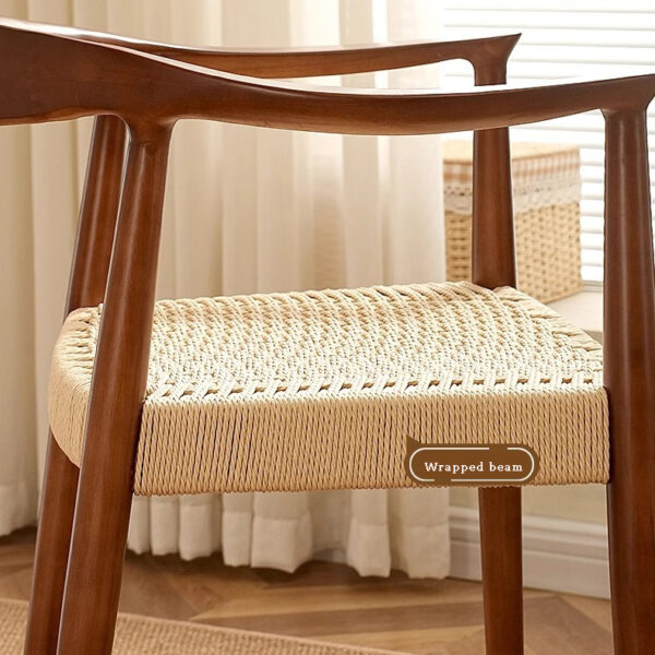 Scaun dining cu șezut împletit Nordic Wood Walnut - imagine 6