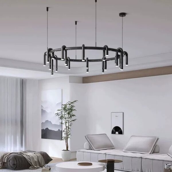 Corp de iluminat Led suspendat Tube Black 100x100 cm - imagine 2