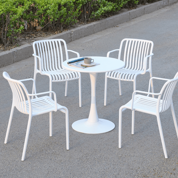 Scaun din polipropilenă pentru exterior White - imagine 3