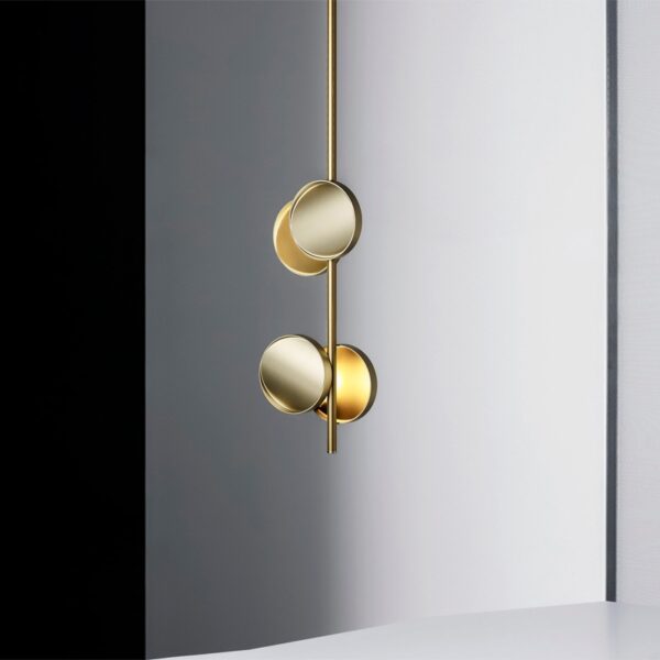 Pendul decorativ cu design arhitectural, finisaj auriu 140cm - imagine 3