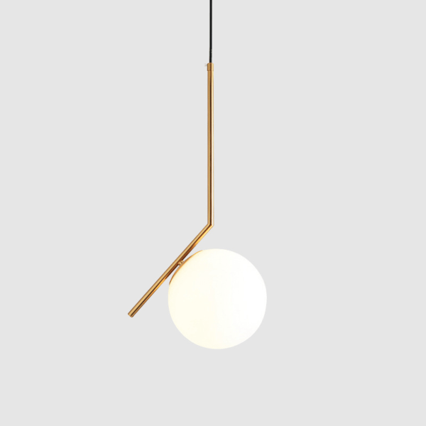 Pendul modern cu glob opac și structură metalică aurie 50x15 cm - imagine 5