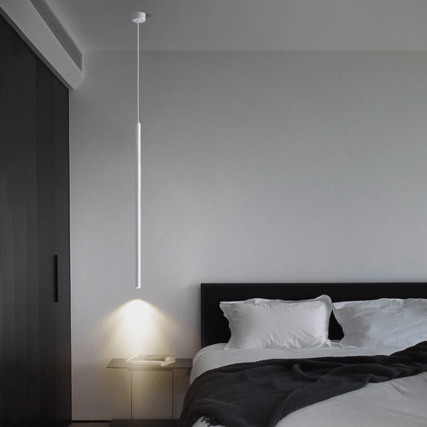 Corp de iluminat suspendat, stil minimalist, finisaj alb 30 cm - imagine 2