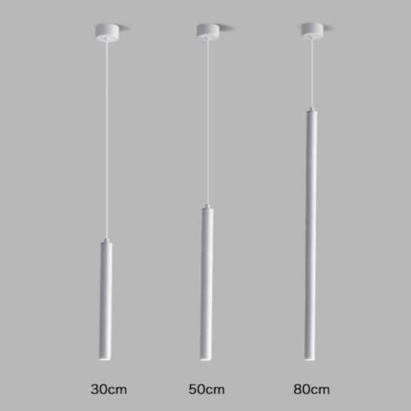 Corp de iluminat suspendat, stil minimalist, finisaj alb 30 cm - imagine 3