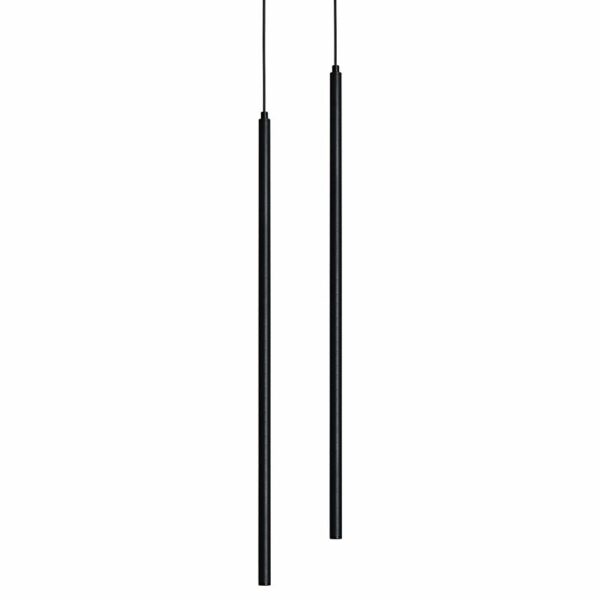 Pendul dublu minimalist cilindric – finisaj negru 30cm - imagine 3