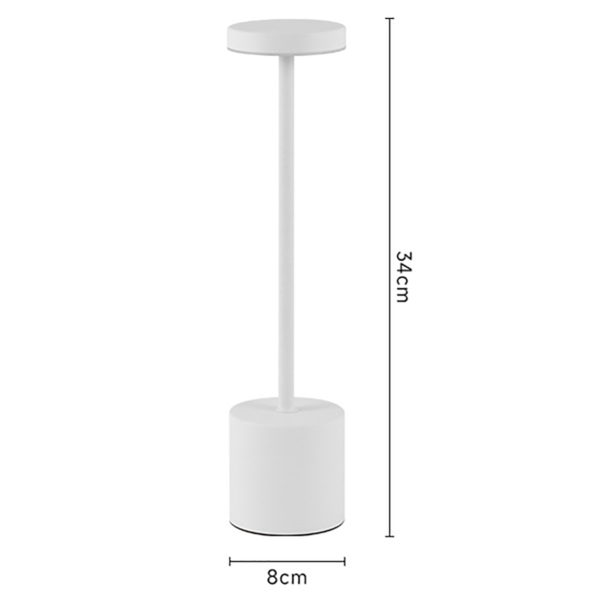 Lampa de masa fără fir din metal White - imagine 5