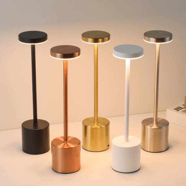 Lampa de masa fără fir din metal Black - imagine 3