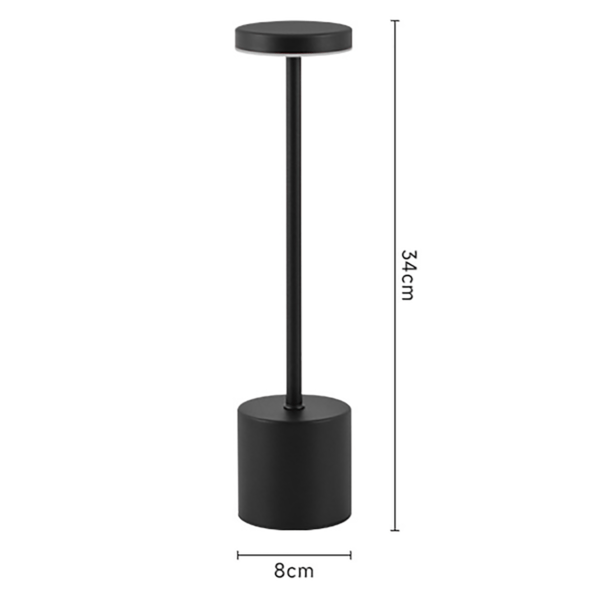 Lampa de masa fără fir din metal Black - imagine 6