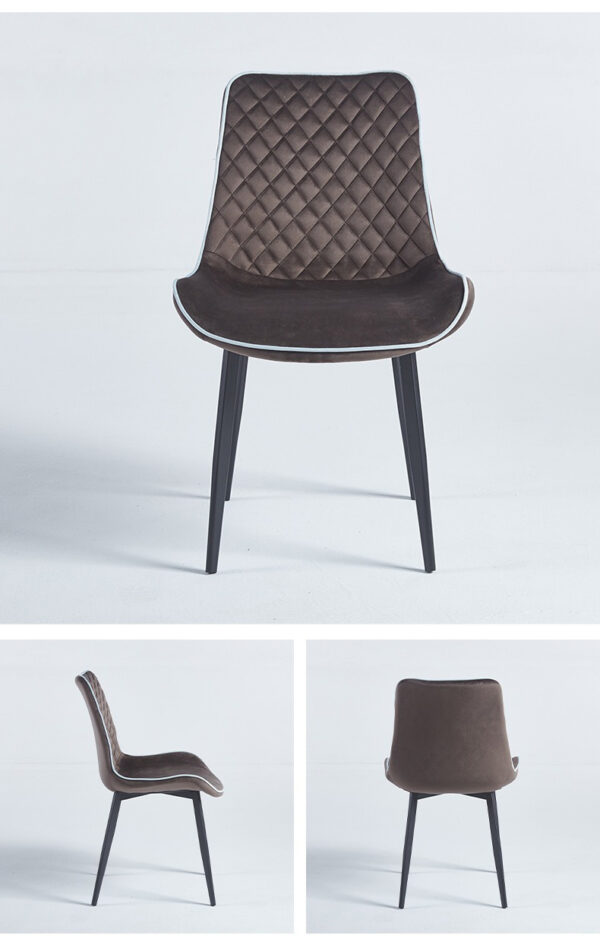 Scaun dining Milano din velur Brown - imagine 4