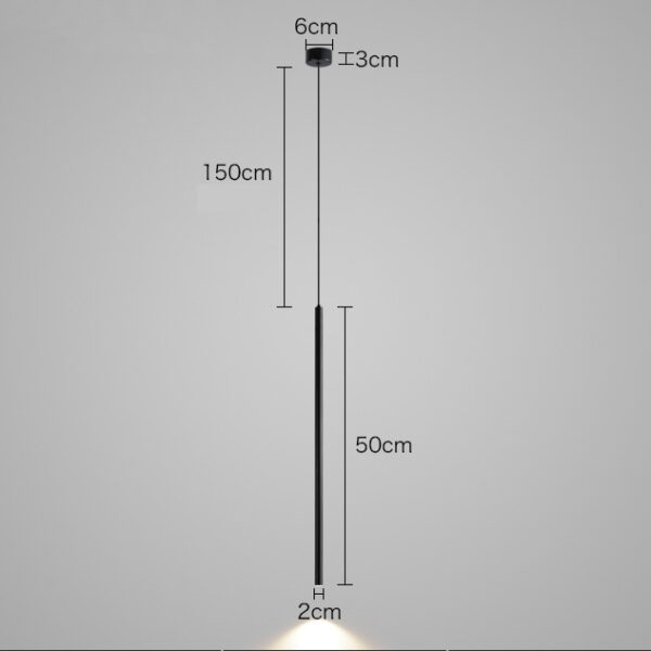 Corp de iluminat suspendat, stil minimalist, finisaj negru 50cm - imagine 6