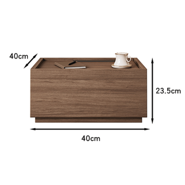 Noptiera lemn Blocka modulara 40x40x23.5 cm Walnut - imagine 3