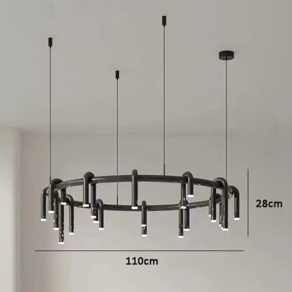 Corp de iluminat Led suspendat Tube Black 100x100 cm - imagine 3