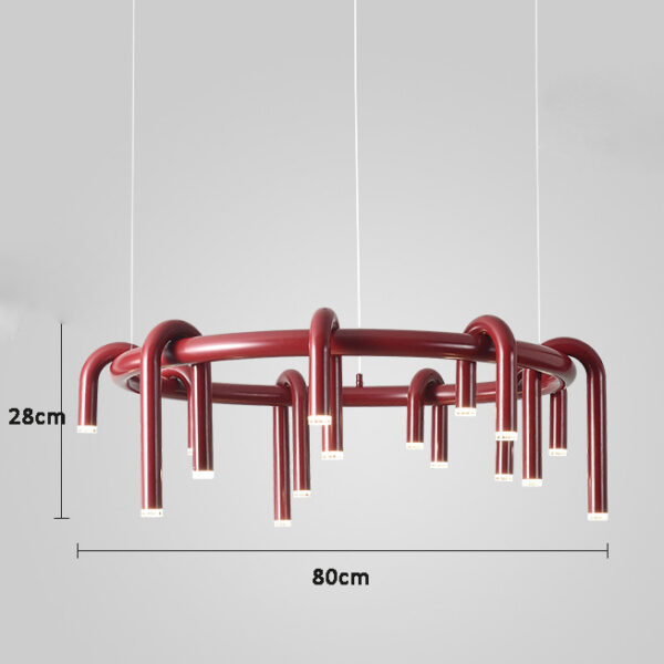 Corp de iluminat Led suspendat Tube Red 80x80x28cm - imagine 5