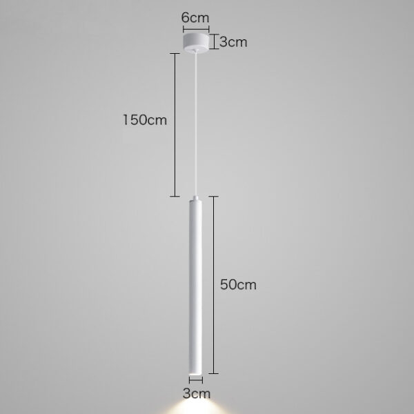 Corp de iluminat suspendat, stil minimalist, finisaj alb 50cm - imagine 5