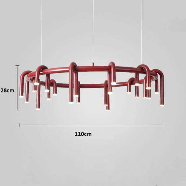 Corp de iluminat Led suspendat Tube Red 100x100 cm - imagine 5