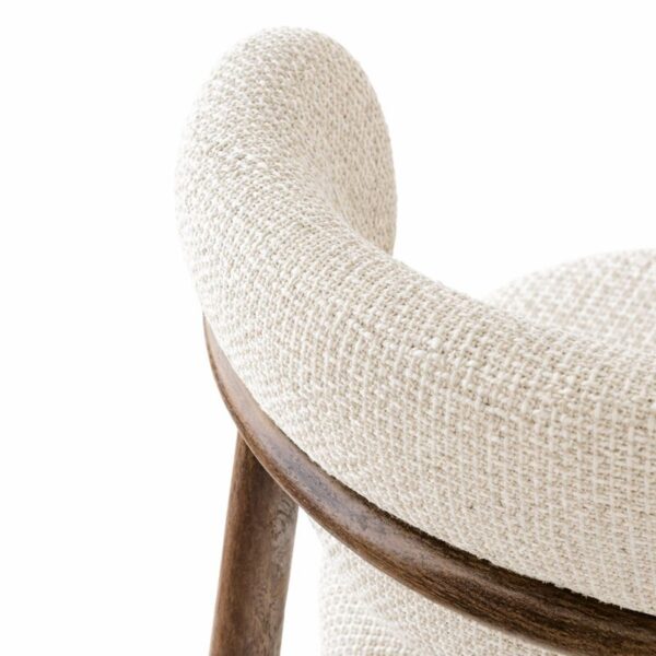 Scaun de dining Elara – tapițerie din in (linen) Walnut - imagine 3