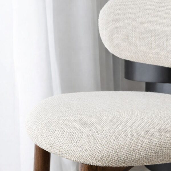 Scaun de dining Elara – tapițerie din in (linen) Walnut - imagine 5