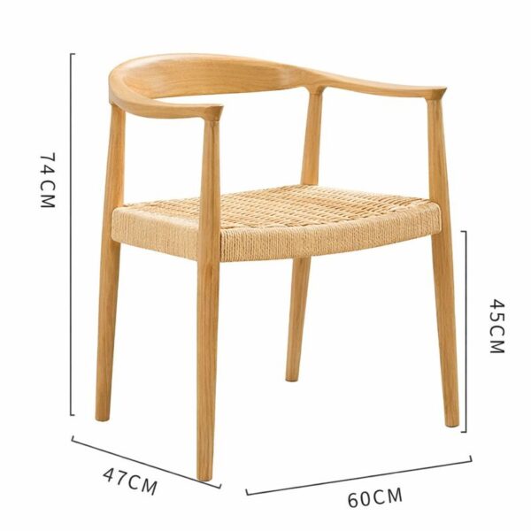 Scaun dining cu șezut împletit Nordic Wood Oak - imagine 4
