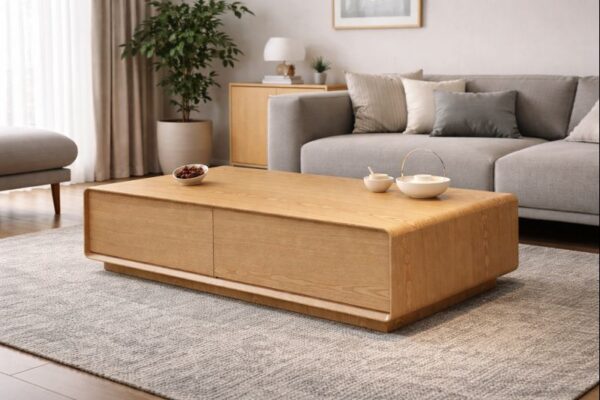 Masă de cafea modernă din MDF – design minimalist Oak - imagine 2
