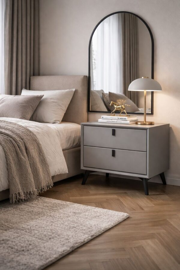 Noptieră premium din MDF Paris Darkgrey - imagine 2