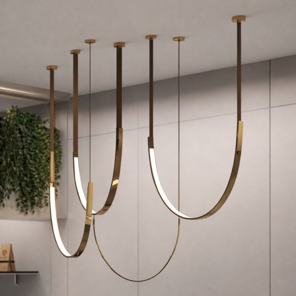 Lustra LED cu accente aurii 50x100cm - imagine 3