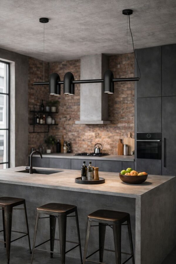 Lampă suspendată liniară cu trei surse – design contemporan negru 120cm - imagine 2