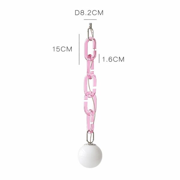Lustră suspendată modernă cu lanț decorativ Celine Pink - imagine 4