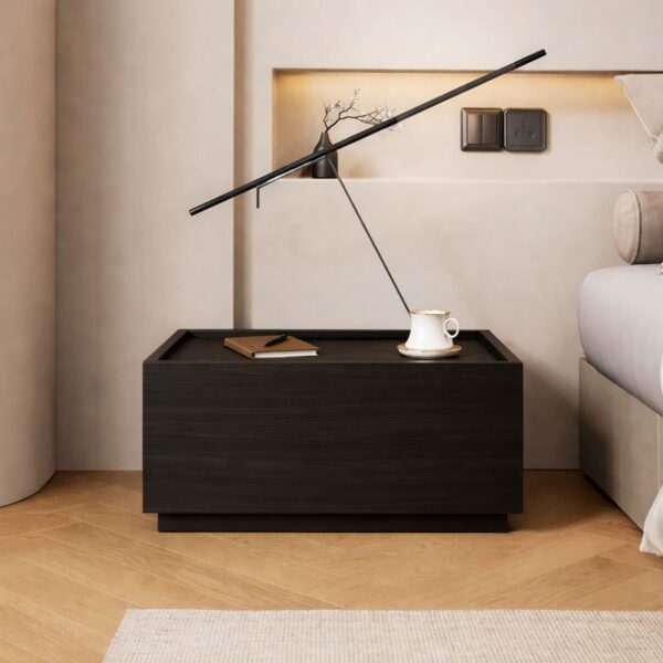 Noptiera lemn Blocka modulara 40x40x23.5 cm Black - imagine 2