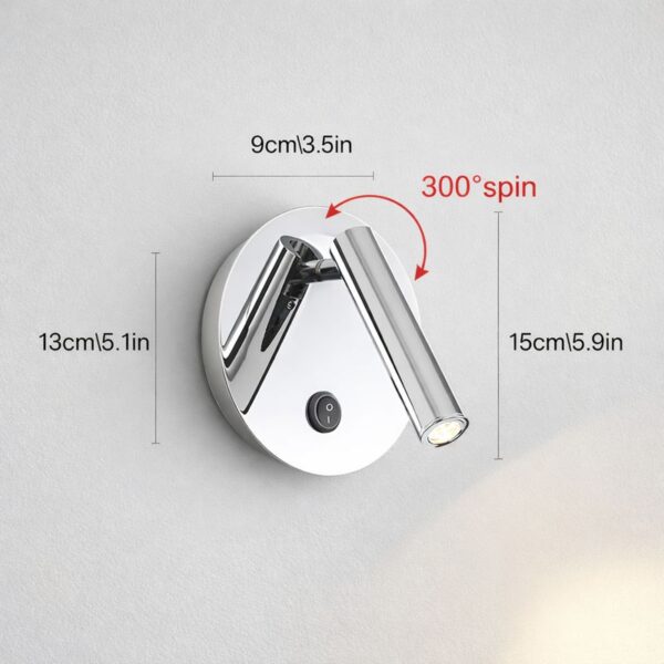 Aplica argintie din metal cu LED - imagine 3