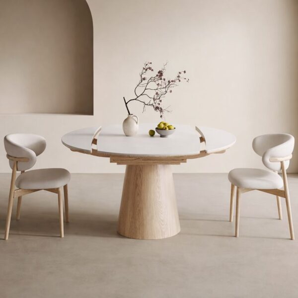 Masa dining extensibila din lemn masiv Julliet Oak - imagine 4