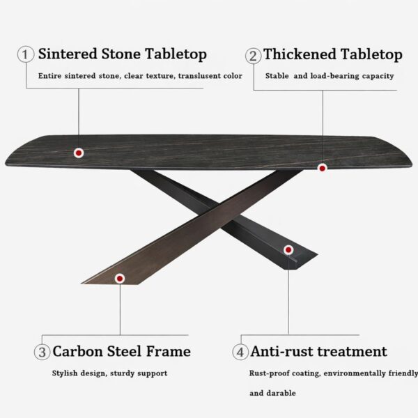 Masa dining Stone 160x80x75cm - imagine 5