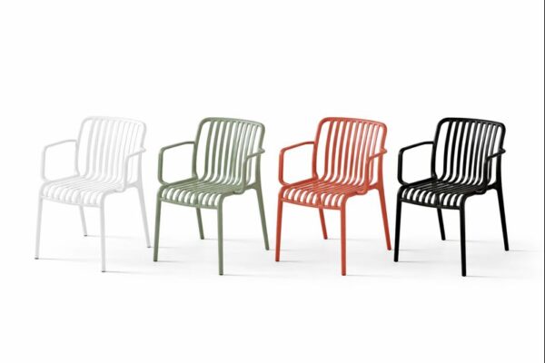 Scaun din polipropilenă pentru exterior Red - imagine 3