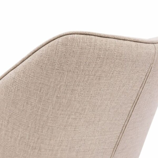 Scaun tapițat Beige cu bază metalică neagră - imagine 4